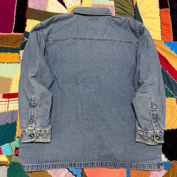 Vintage Cherokee Flannel Lined Denim Button Up XL - Picture 2 of 6